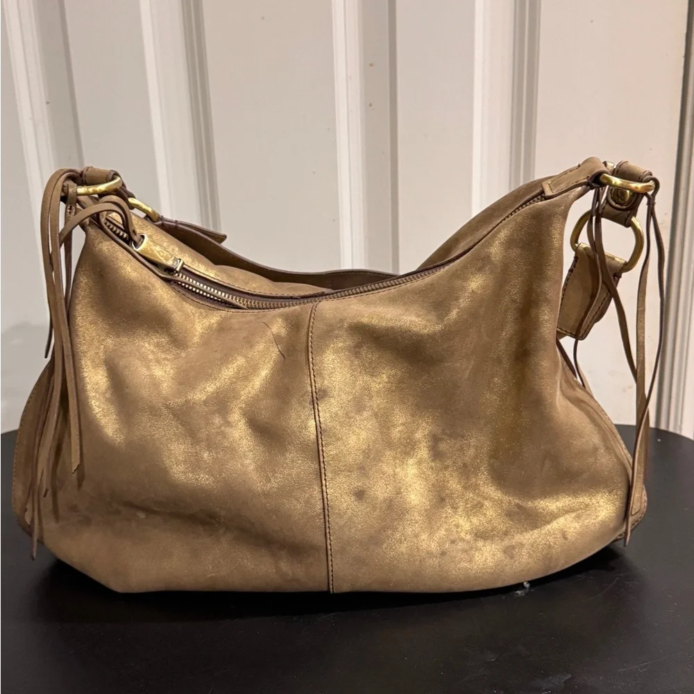 hobo gold shoulder bag